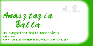 anasztazia balla business card