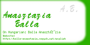 anasztazia balla business card